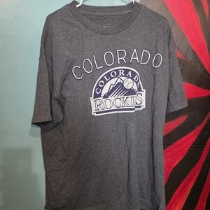 MLB Colorado Rockies Gray Short Sleeve Logo Tee